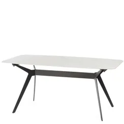 Обеденный стол Scarlet 160х80 см, светло-серая керамика