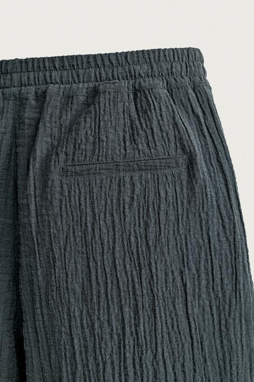 ZARA ШОРТЫ RELAXED FIT С РЕЛЬЕФНОЙ ФАКТУРОЙ, СИНИЙ