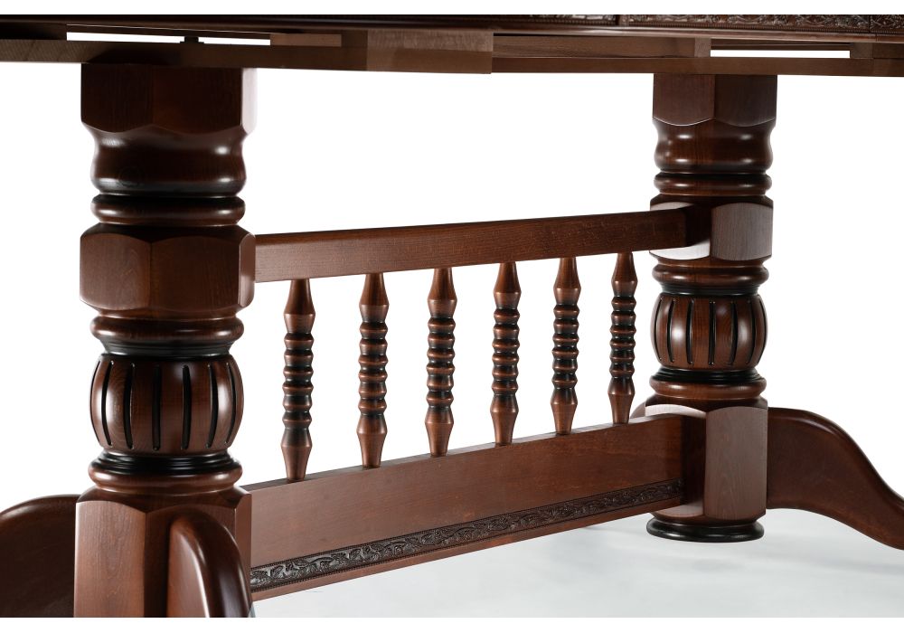 Деревянный стол Кантри 200(280)х107х79 орех / коричневая патина