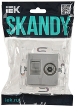 SKANDY Розетка двойная TV+RJ45 кат.6 SK-A15S серебряный IEK
