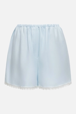 Шорты из купры с кружевной окантовкой