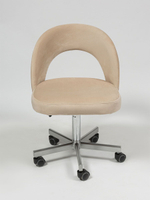 Стул мастера на колесиках Massagecomplekt Сансет Люкс, сталь, велюр, пыльно-розовый