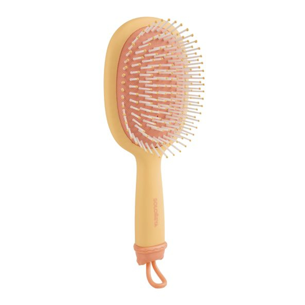 Расческа массажная с отверстиями для джиббитсов SOLOMEYA Croks Massage Hair Brush Apricot