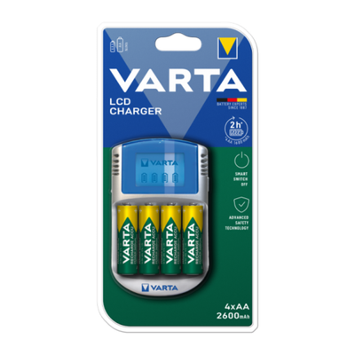 VARTA LCD Charger incl. 4 x AA 2600mAh + 12V + USB 57070201451, шт