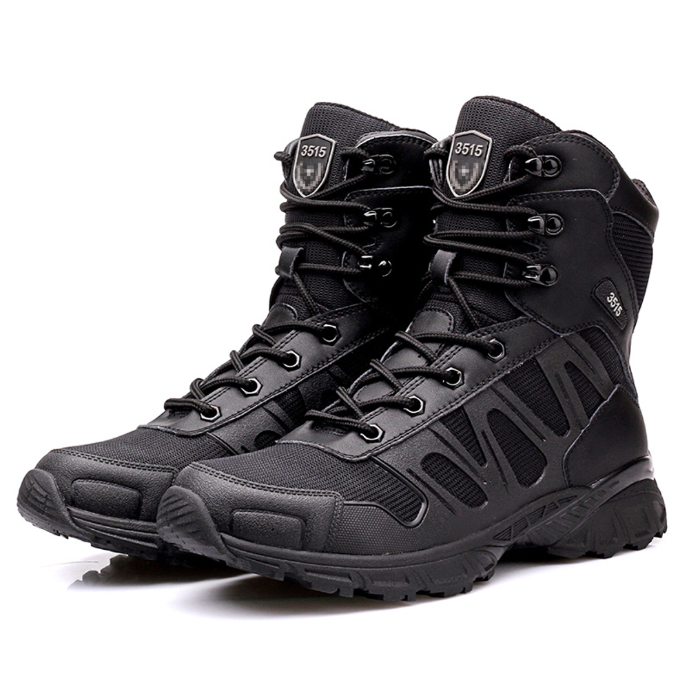 QIANGREN 3515 Training Boots Outdoor Abrasion Resistant Hiking Boots High Top Shoes