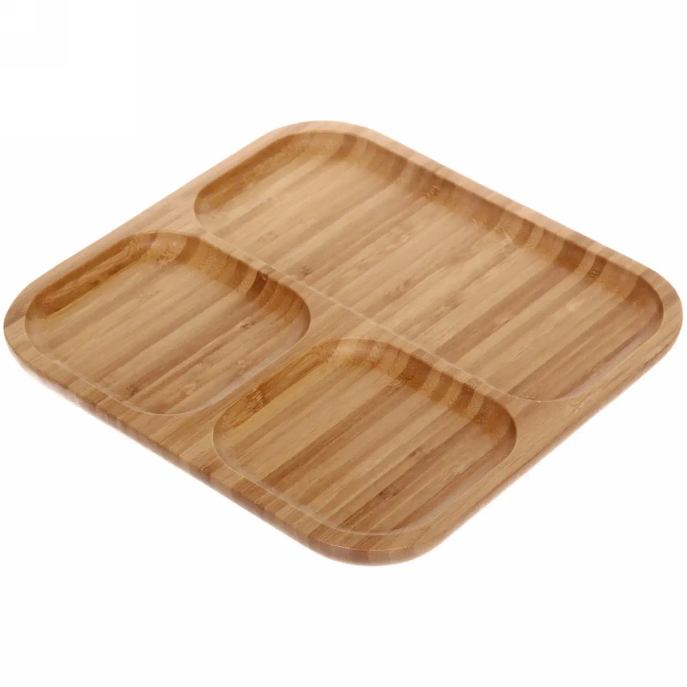 Менажница бамбуковая «SHEF» 24,5*24,5см 3секции