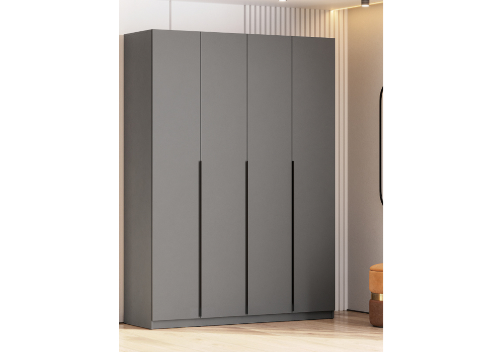 Шкаф Woodville Даиго четырехстворчатый графит серый
