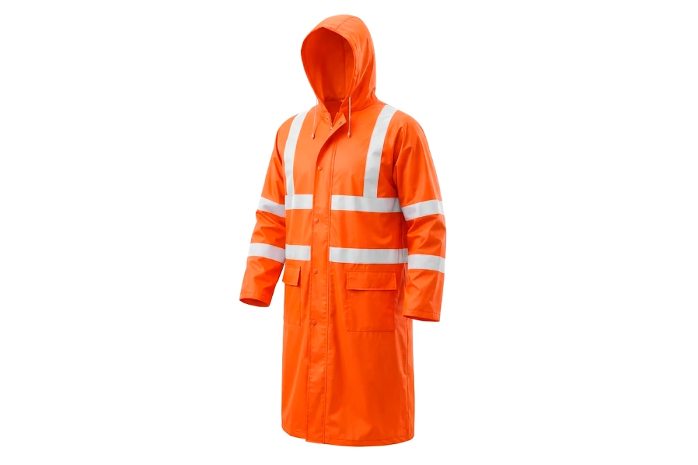 Плащ-дождевик ПВХ влагозащитный сигнальный (оранжевый) 2-СОП, XXXL