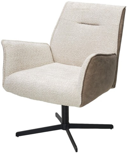 Кресло М-City DISAUR Белфаст (Belfast) поворотный на 360 градусов, Xd841-02 Бежевый, букле, Gino-101 Бежевый, ткань, Черный
