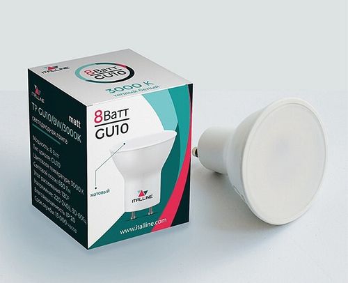 Лампа светодиодная Italline TP GU10/8W/3000K mat