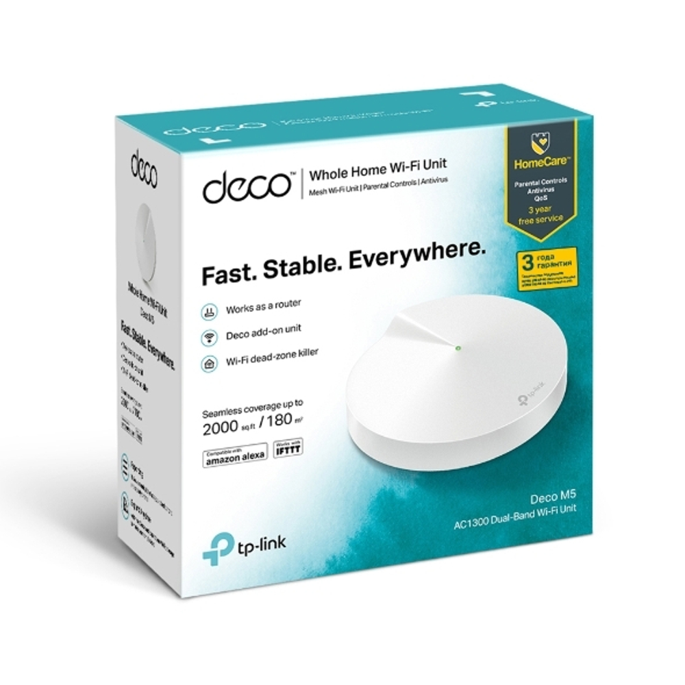 TP-Link Deco M5 (1-Pack) Домашняя Mesh Wi-Fi система AC1300
