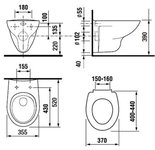 ПЭК: Roca MATEO Унитаз + сидение микролифт + инсталляция + кнопка
