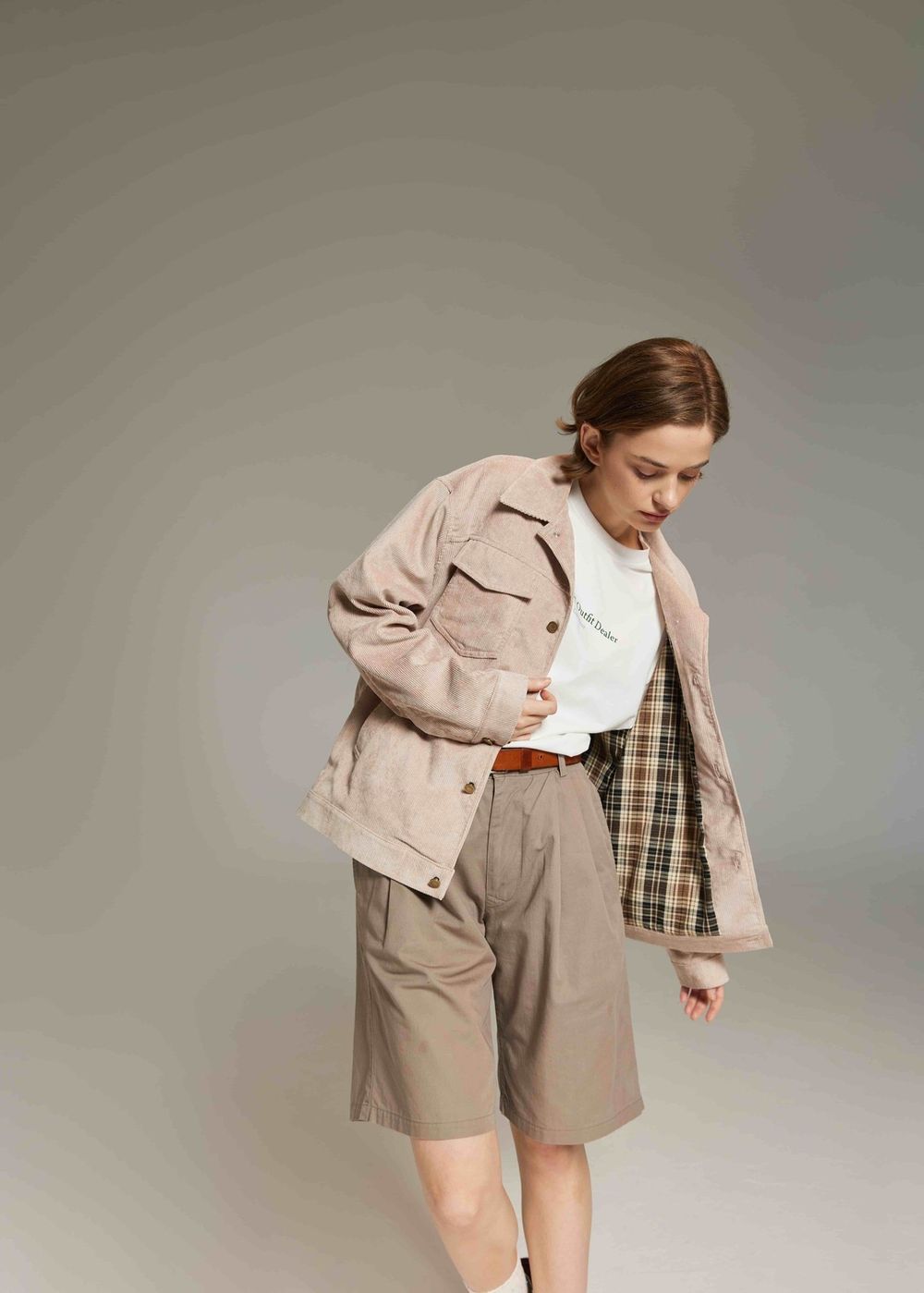 Куртка Called a Garment Corduroy work Светло-бежевая