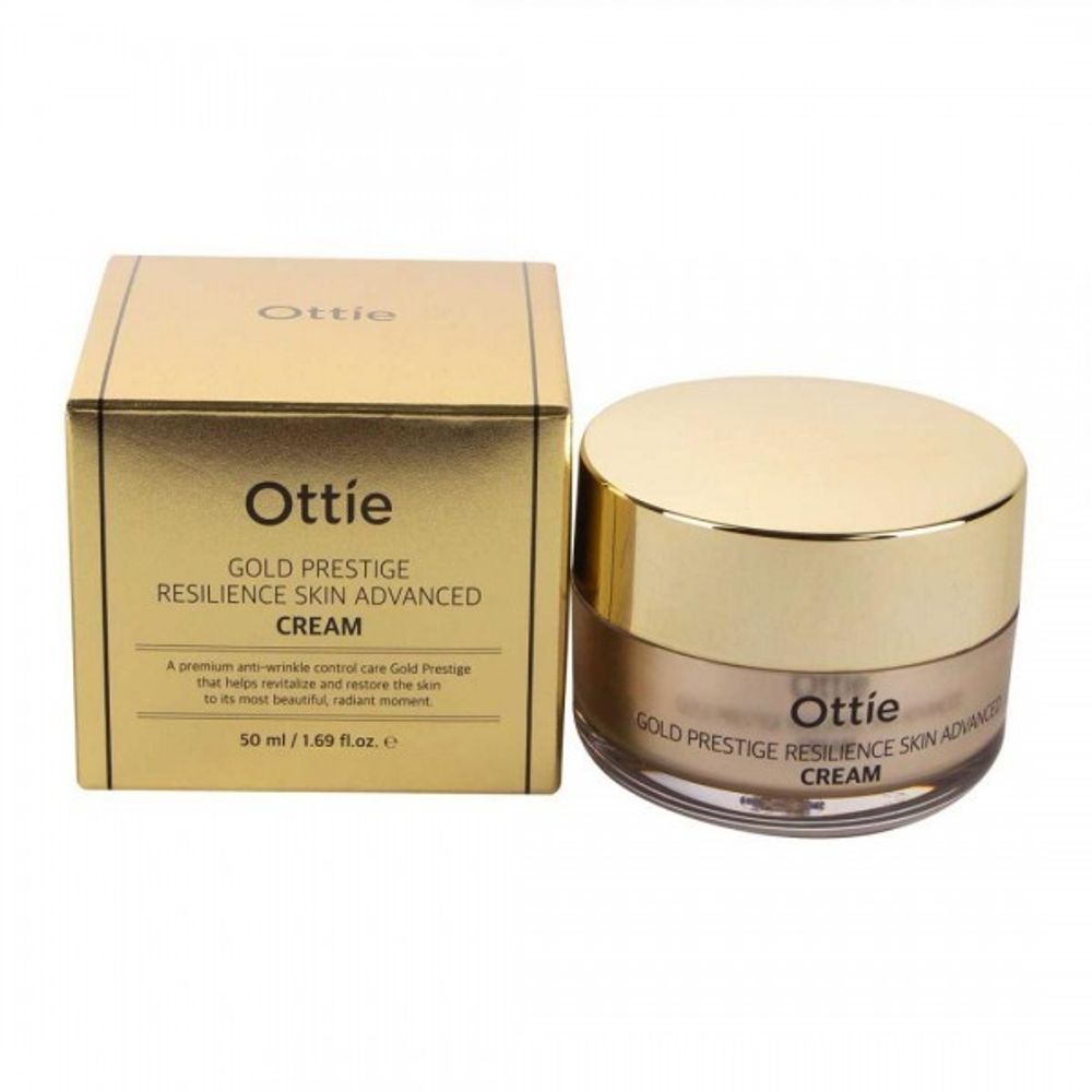 Ottie Gold Prestige Resilience Skin Advanced Cream антивозрастной крем для упругости кожи с аденозином и комплексом керамидов