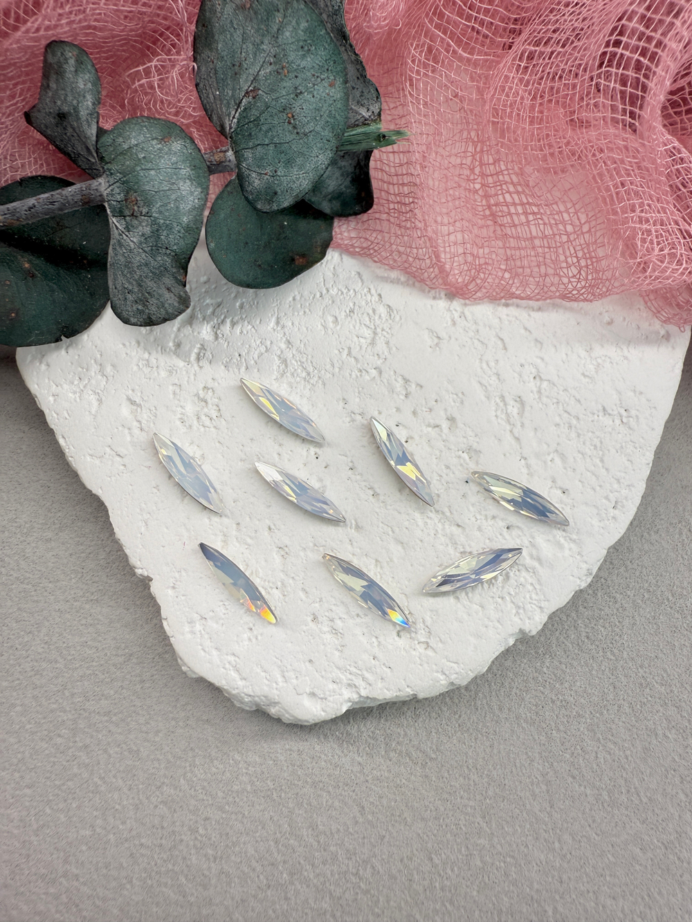 Наветт Navette spfinx 15*4 мм, White Opal