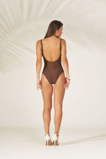 Купальник слитный "Ареяс", шоколадный