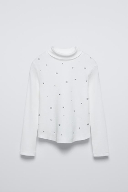 ZARA ЛОНГСЛИВ СО СТРАЗАМИ, БЕЛЫЙ