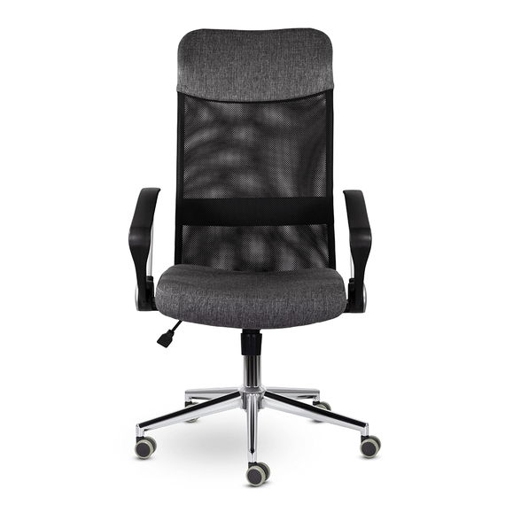 Кресло МС-040 Директ Лайт В хром Ср Moderno 02/Е11-к/Moderno 02 (черный/серый)
