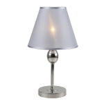 Настольный светильник 1х40Вт Е14, металл/ткань, никель/ плафон