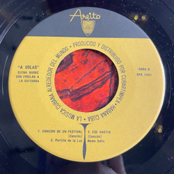 Винтажная виниловая пластинка LP Elena Burke A Solas (Cuba Куба 1962) 7 дюймов, 45 RPM, Single