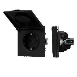 Механизм розетки влагозащищённый SCT-NOBE-MCP-SFPL-BK (230V, 16A) (Arlight, -) 054281