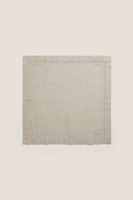 ZARA HOME АЖУРНАЯ ХЛОПКОВАЯ САЛФЕТКА (2 УПАКОВКИ), СЕРЫЙ
