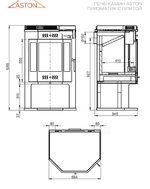 Печь-Камин ASTON 12 кВт (200 м3) Призматик с плитой (Амфиболит)