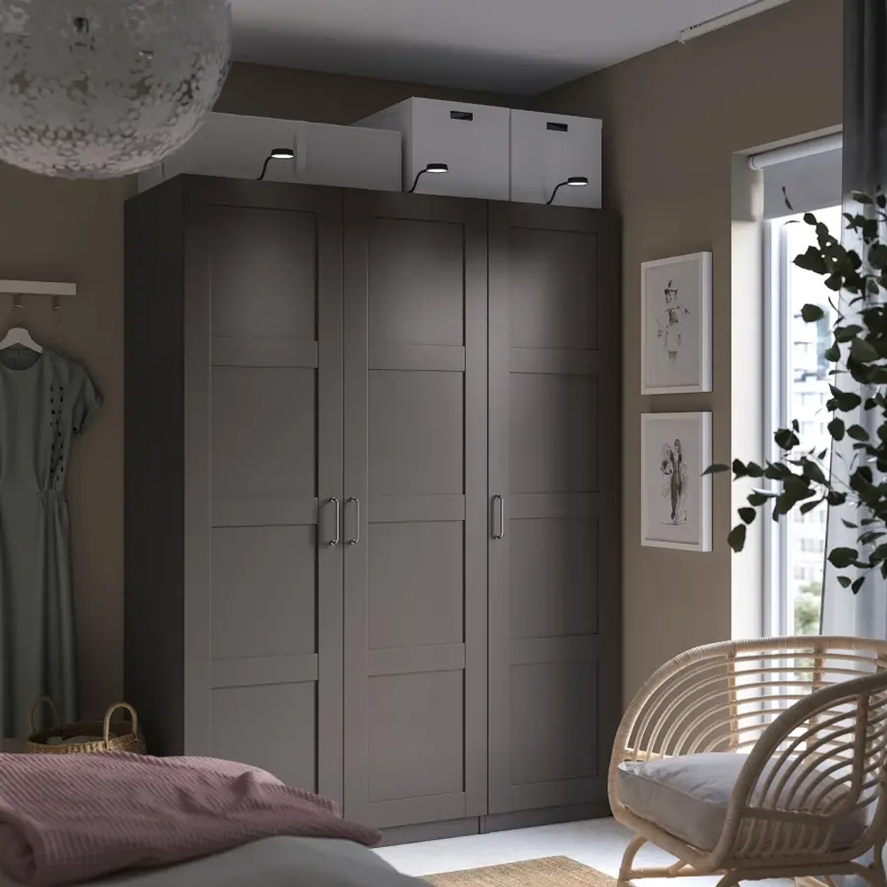 Дверь - IKEA BERGSBO/БЕРГСБУ ИКЕА, 50x195 см, темно-серый