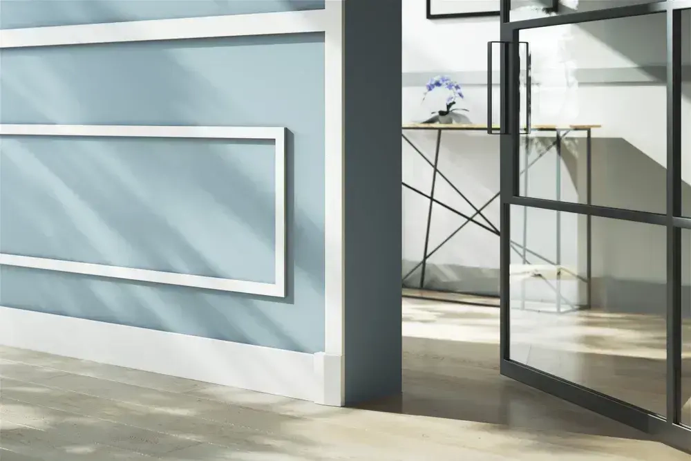 Плинтус напольный 8см., под покраску, дюрополимер, современный 80х15х2000мм