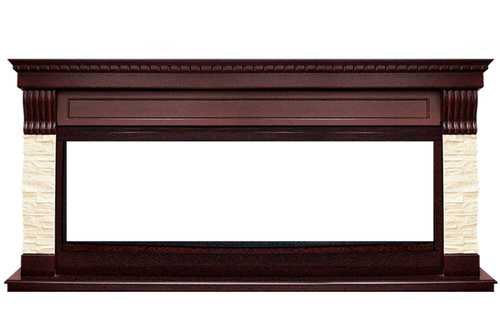 Каминокомплект Denver - Темный дуб / Бежевый с очагом Vision 60 LOG LED