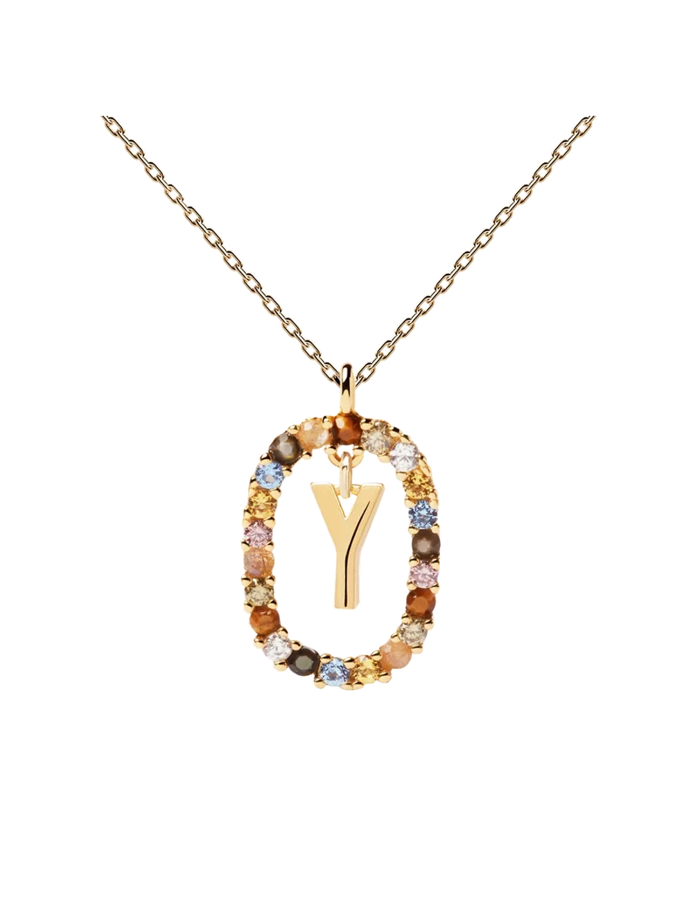 Колье Буква Y серебро 925 пробы покрытое золотом