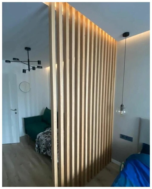 Реечная перегородка из Ясеня 40х60мм