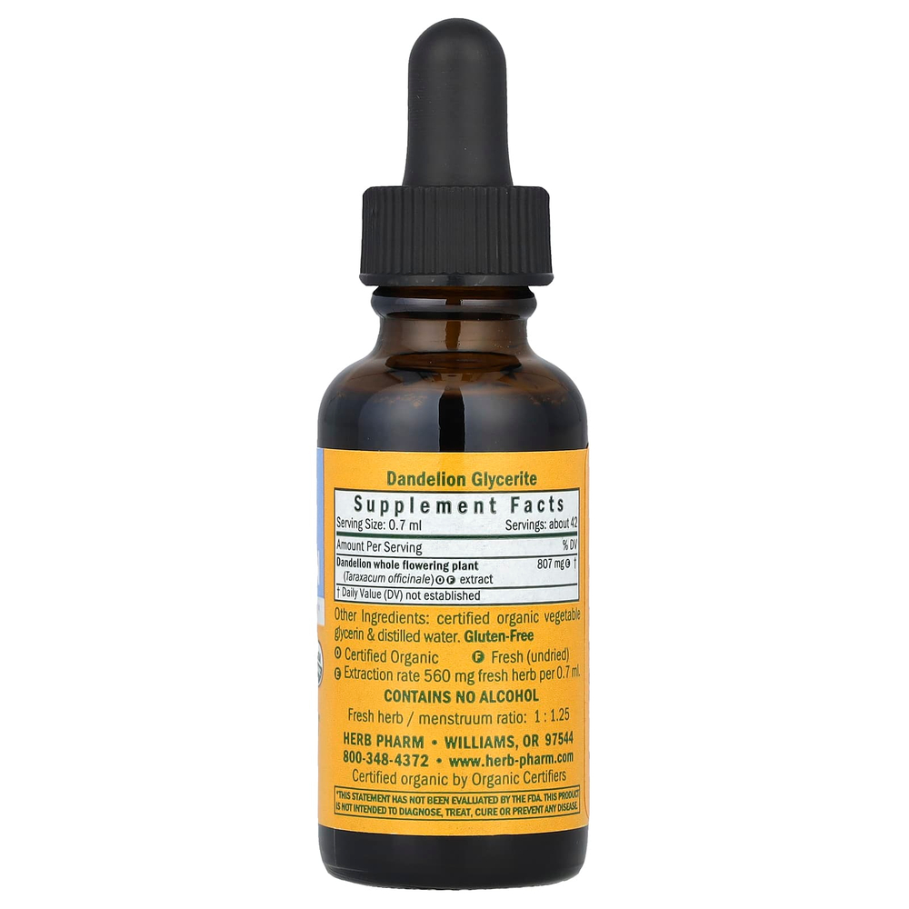 Herb Pharm, Одуванчик, без спирта, 30 мл (1 жидк. унц.)