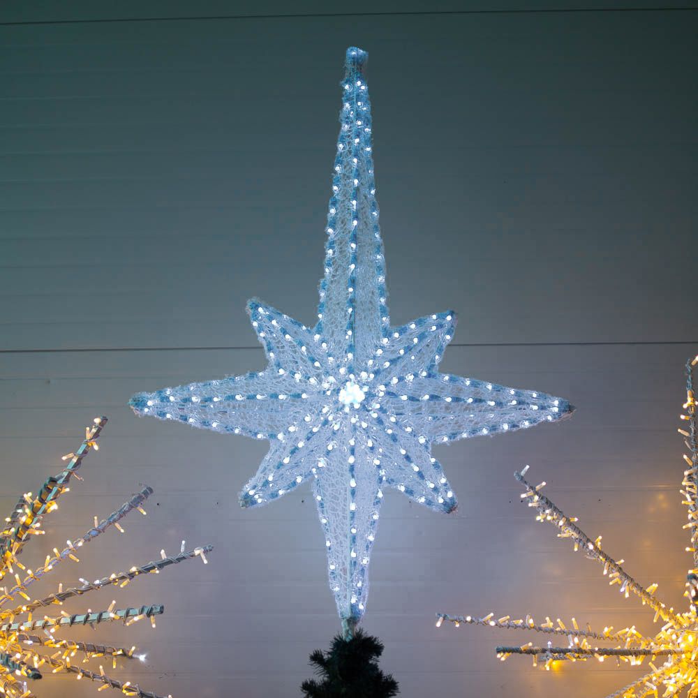 Макушка - звезда на елку «Роза Ветров RGB» с эффектом перемены цвета