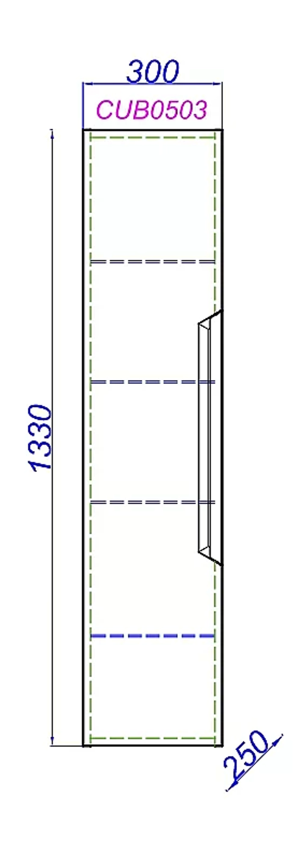 Пенал Aqwella Cube 30 CUB0503GR серый