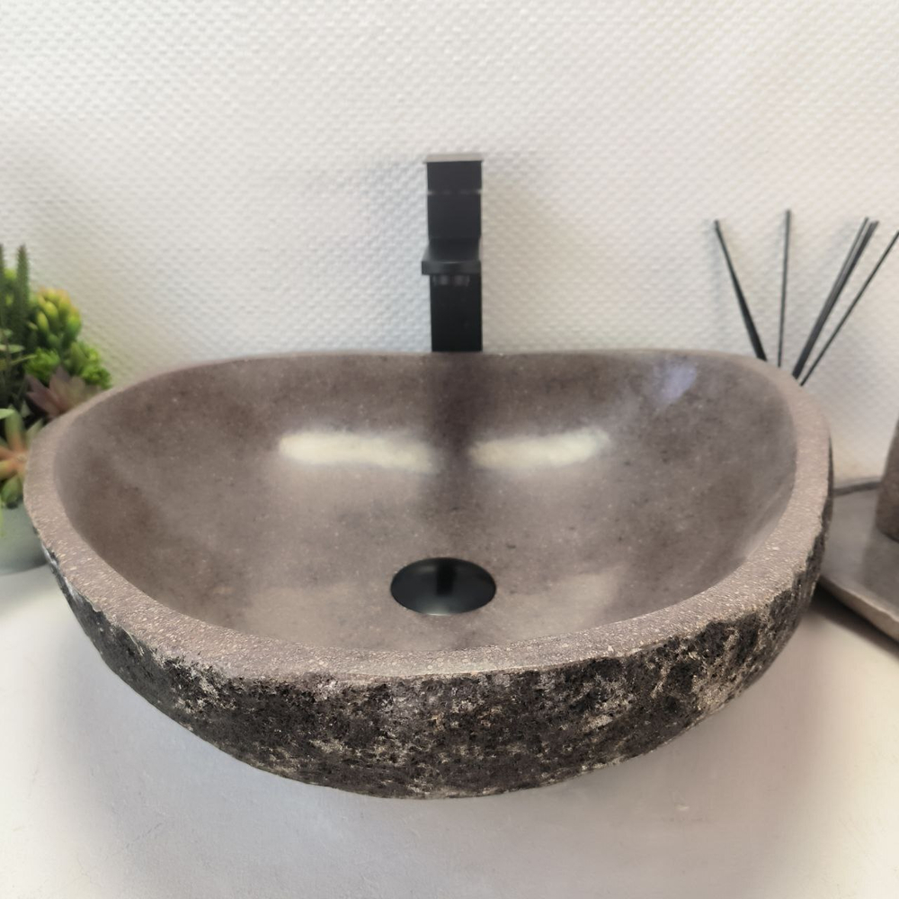 Раковина из речного камня RS-63408 (49*44*15) 0123