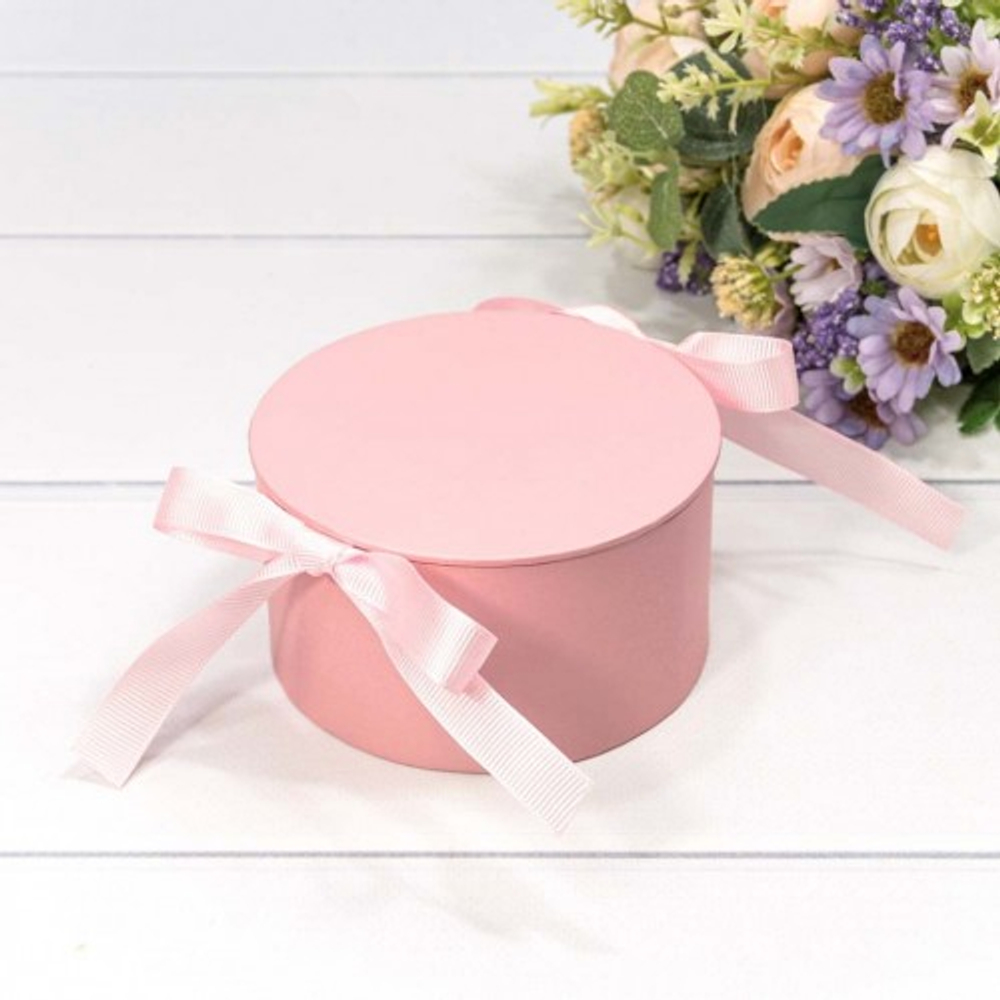 Коробка 11х6 см с лентами (Розовый)