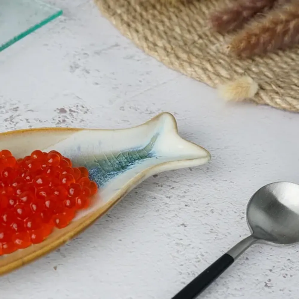 Блюдо для подачи 15,6*6,6 см h1,5 см емкость для закусок Fish Pearl Blue Frutti di Mare P.L. [1]