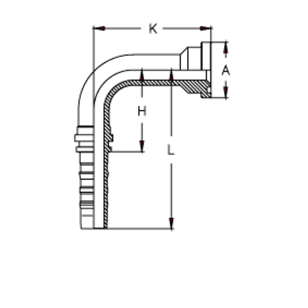 Фитинг DN 20 SFL 3/4 38.1 (90) CS удлинен. К=127