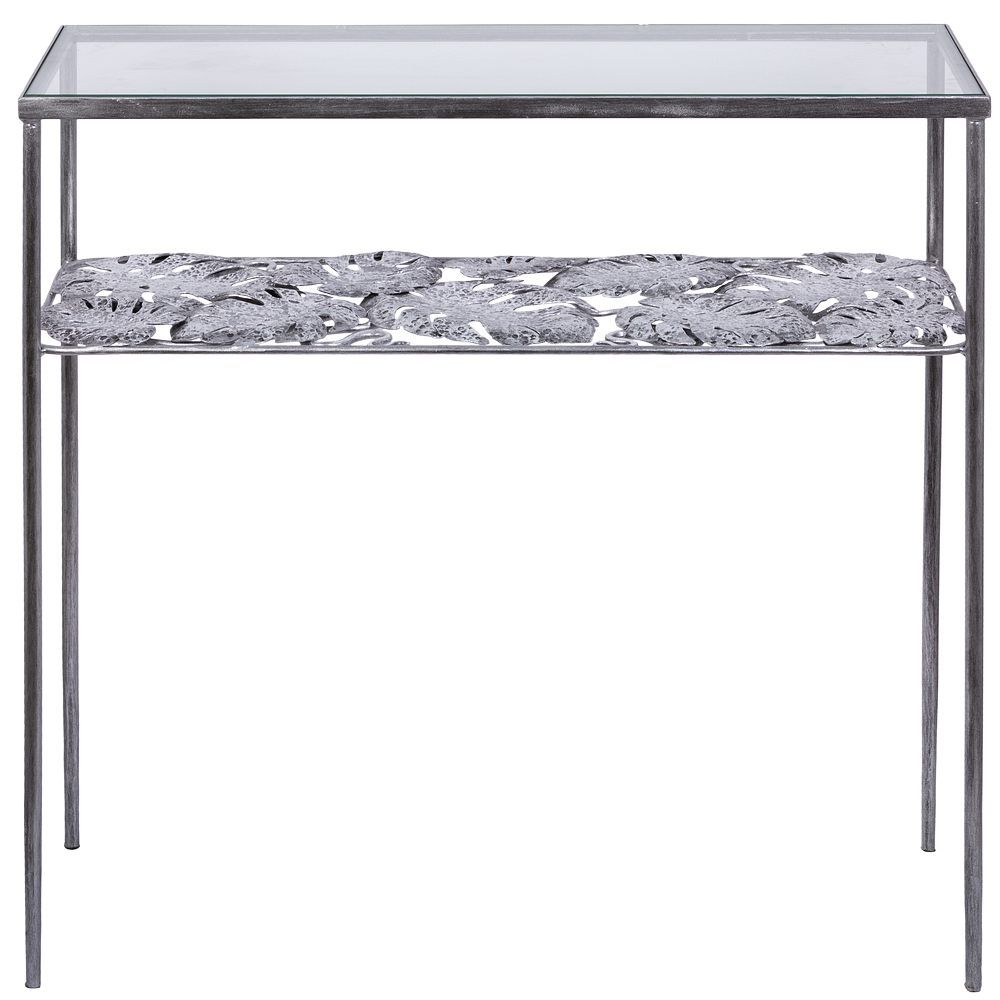 Консоль Monstera Deliciosa (Монстера) Античное серебро