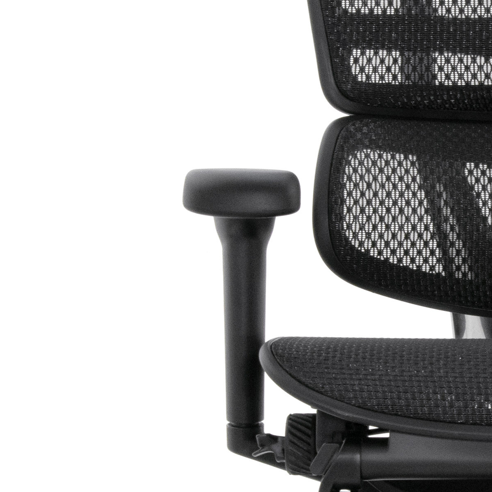 Кресло FALTO Ergohuman Ultra с подножкой ( чёрный каркас /сетка чёрный T-168-B1 Black )