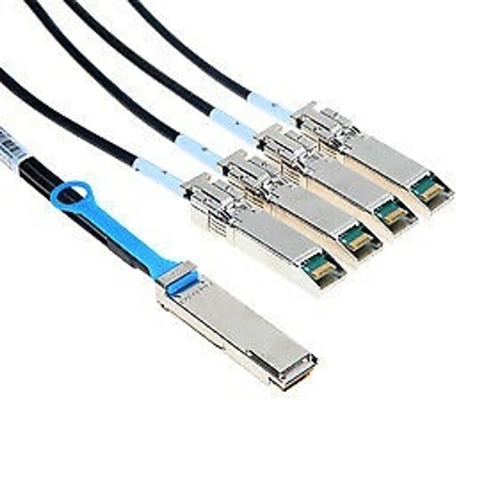 Кабель MCP7904-X003A Mellanox 40GbE QSFP to 4x 10GbE SFP+ 3M DAC Passive Breakout Cable