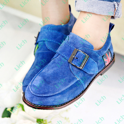 Лоферы на липучке с пряжкой и аппликацией британского флага