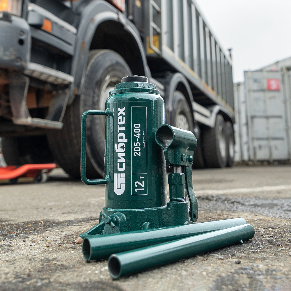 Домкрат гидравлический бутылочный, 12 т, 205-400 мм Сибртех