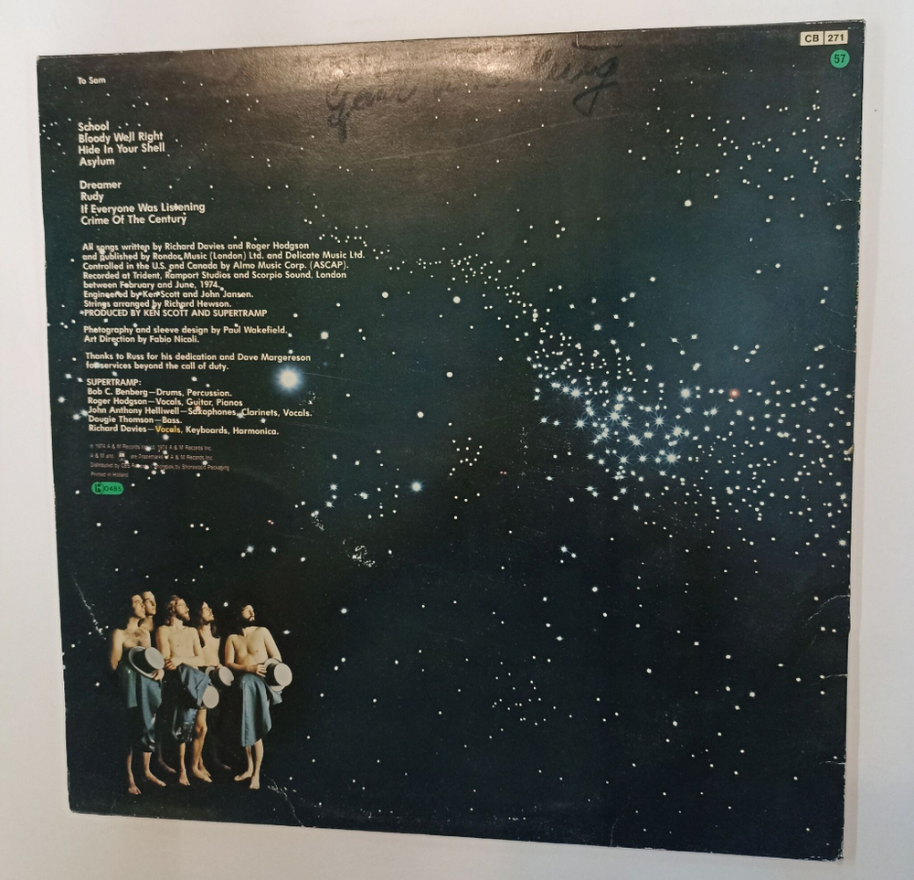 Винтажная виниловая пластинка LP Supertramp Crime Of The Century (Holland 1979)