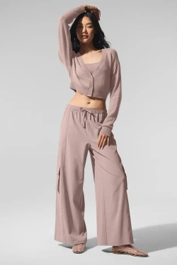 Alo yoga Кашемировый кардиган, серо-коричневый