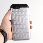 Чехол с вырезами под пластиковые карты для iPhone 7 Plus, 009464 Серебристый