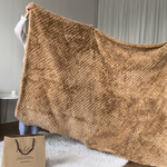 вязаный меховой плед