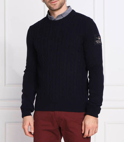 Хлопковый свитер Aeronautica Militare - темно-синий(MA1395L470)