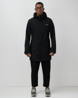 Парка спортивная мужская с капюшоном softshell черного цвета 9565Ch